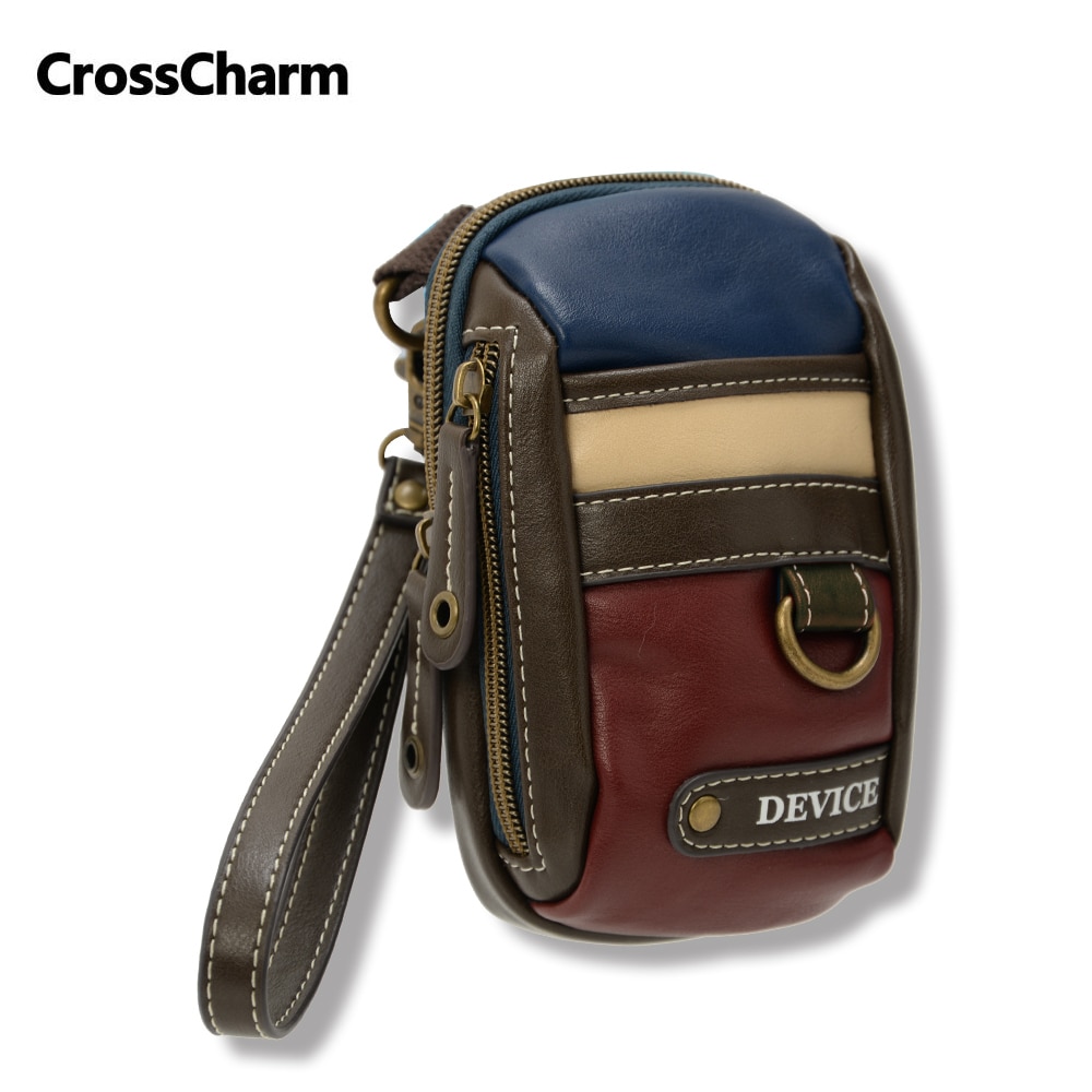 Crosscharm Brand Men Leather Handbag Travel Fanny Waist Pack Pouch Satchel Sling Messenger Crossbody Bags MINI Patchwork 50025