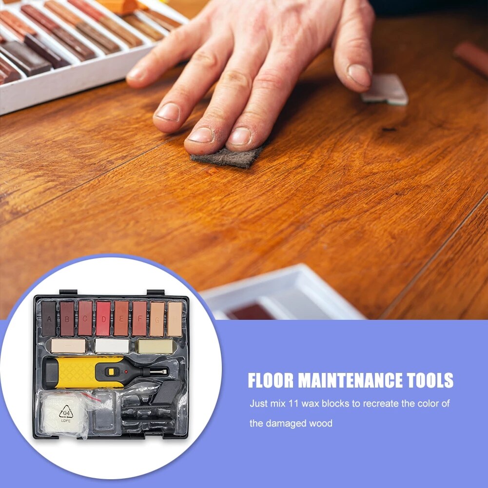 Laminate Repairing Kit Wax System Floor Worktop Sturdy Casing Chips Scratches Mending Tool Set repair hand tool kit