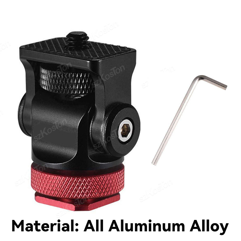 Mini soporte para Monitor, cabezal de trípode, adaptador de zapata fría de 1/4 pulgadas para montaje de Monitor de cámara, Flash, micrófono, luz de relleno LED: Naranja