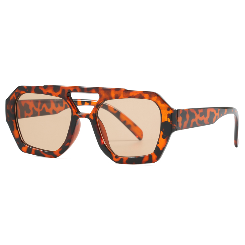Nuevas gafas de sol cuadradas irregulares a la para mujer, tendencia Retro personalizada, gafas de sol para fotografía de ciclismo al aire libre de Instagram para hombre: Naranja