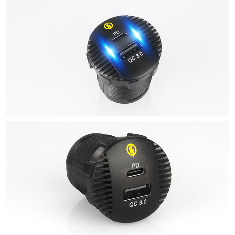 Wasserdichte 4- in- 1 12v 24v mit  qc3.0 usb-typ-c-pd-schnellladeanschlüssen, led-voltmeter und schalter für auto, lkw und boot