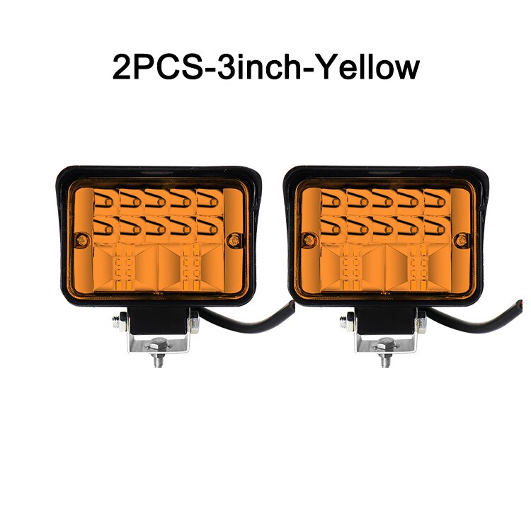 Nlpearl valopalkki/työkevyt kuorma-autot led työvalopalkki tulvapistevalo työvalot autoihin maastotraktori vene 4 x 4 12v 24v: 2 kpl -3 tuuman keltainen