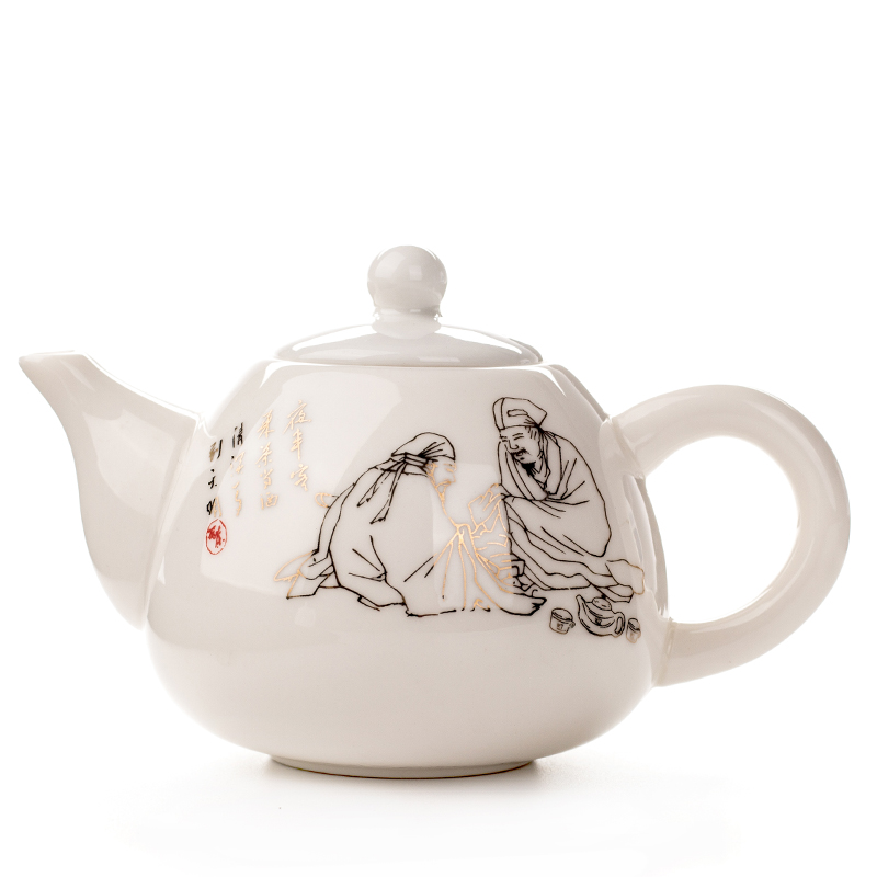Keramik Teekannen Yixing Teekanne Weiß Porzellan Tee Setzt Chinesische teekanne Einzigartige Wasserkocher Kung Fu Teaset Infuser China Tee Tassen D001: 2