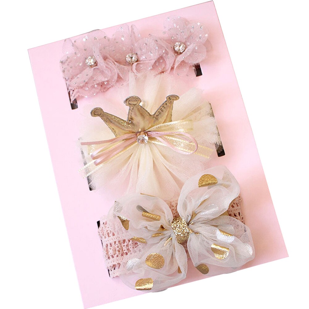 3Pcs Baby Girls Lace Headbands Set Sweet Polka Dot Bowknot Flower Crown Hair Band Infant Princess Photography Props