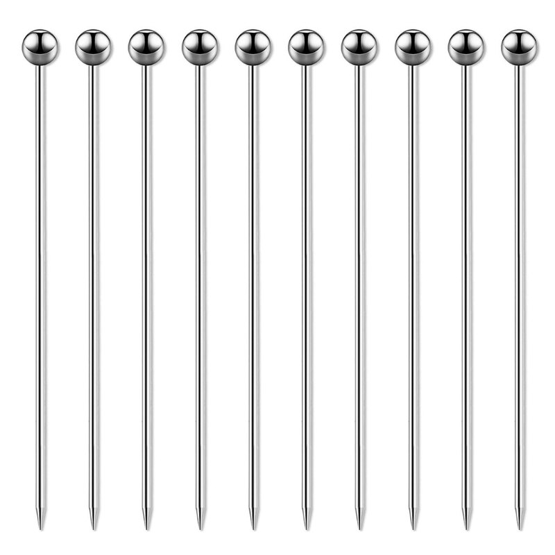 10Pcs 304 Rvs Cocktail Picks Stok Titanium Fruit Sticks Mixing Stick Drankjes Martini Picks Bal Vorm Buffet: Rood