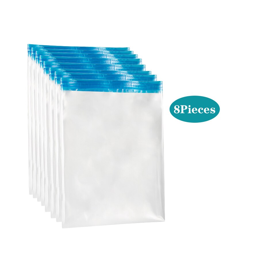 Sac de rangement sous vide transparent multi-usages, nécessaire de voyage, sacs d'emballage à Compression pour vêtements, gain d'espace, anti-poussière: 40x60cm / 8 Pieces