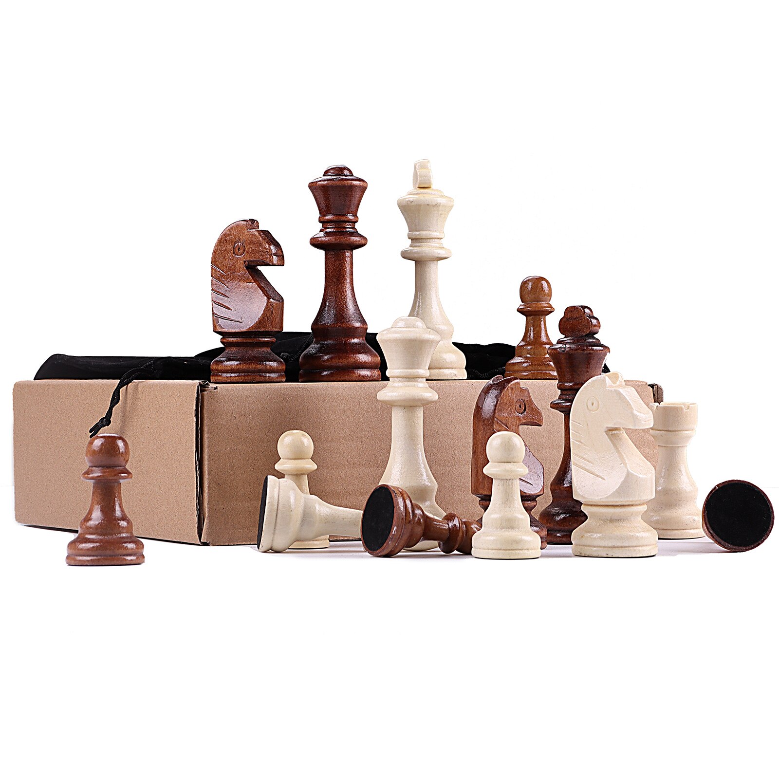 Weighted Wood Chess Pieces, 10CM King, Pieces Only, No Board