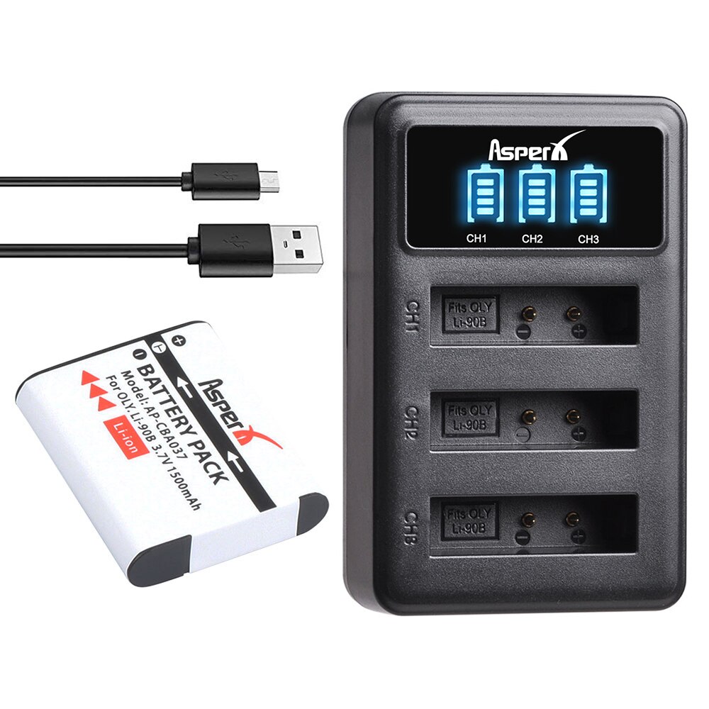 3 × 1500mAH Li-90B Li 90B Li-92B bateria aparatu + doprowadziło 3-portowa ładowarka robić Olimpiada XZ-2 SH-50 SH-1 SP-100 wytrzymała TG-1 TG-2 TG-3 TG4: 1B z ładowarka