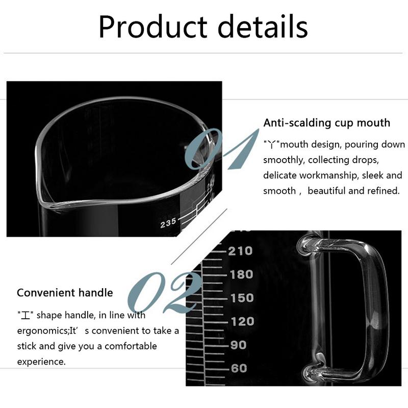240ML Transparent Measuring Cup With Graduated Scale Borosilicate High Temperature Resistance Microwave Heating Milk Cup