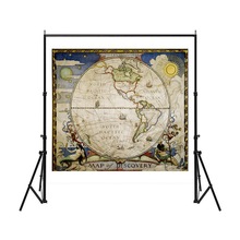 150 x 150cm vestlig halvkule vintage kart over oppdagelse, ikke-falming, sammenleggbar kart over middelalderen