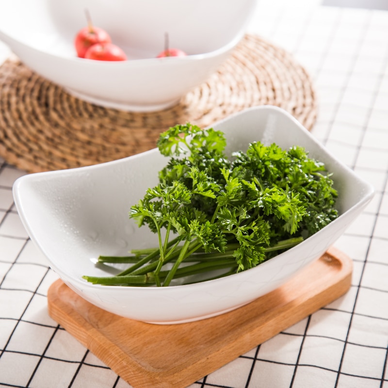 Europe Style home kitchen white ceramic bowls porcelain tableware Boat Bowls salad bowls rice noodle bowls pigmented
