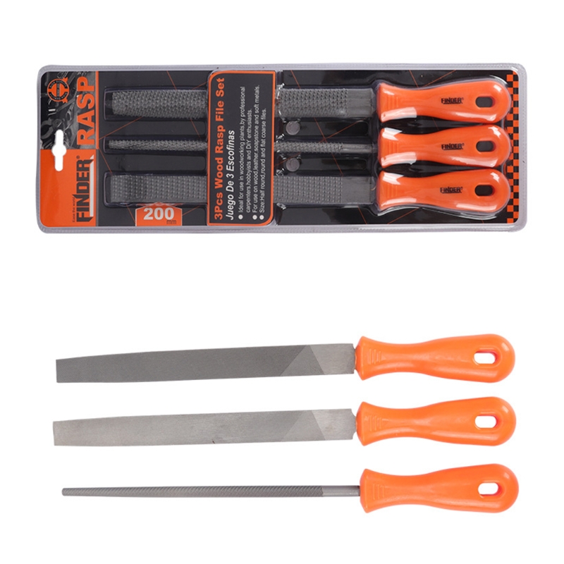 Durable Wood /Steel File Set Tools 3 Pcs for Plastic Wood Soft Metal and More