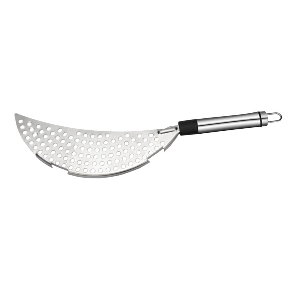 Stainless Steel Crescent Pan Pot Strainer Spaghetti Pasta Fry Drainer Handheld Kitchen Utensil