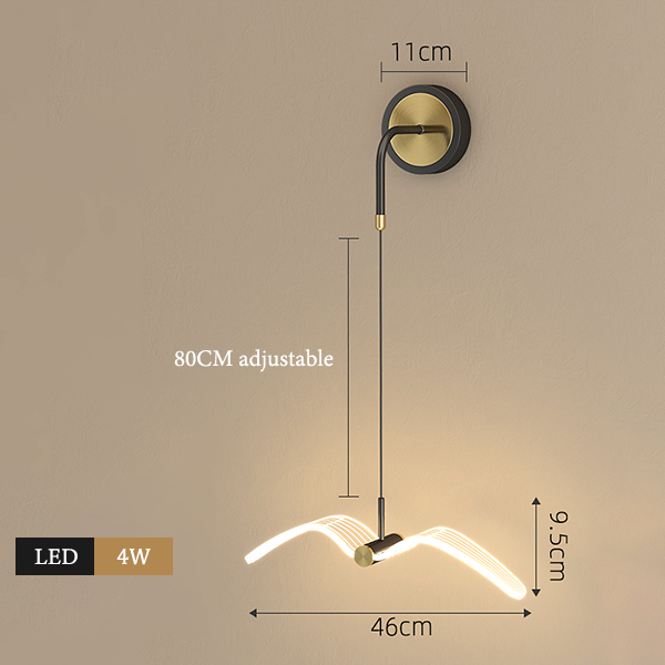 Modern Pendant Light Seagull Art Acrylic Indoor Ceiling Lamp Chandelier Bedside Lighting Kitchen Fixtures Home Decor: Warm White / Blue