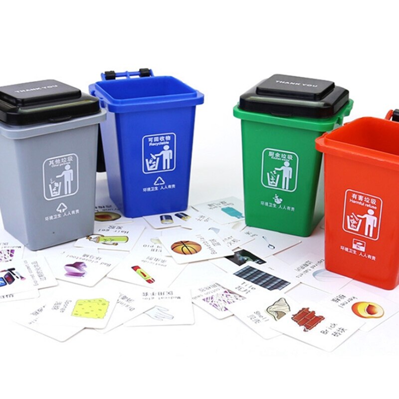 Garbage Classification Toy Trash Can Early Educational Teaching Aid Knowledge Game Mini Trash Can Learn Life Skills: Default Title