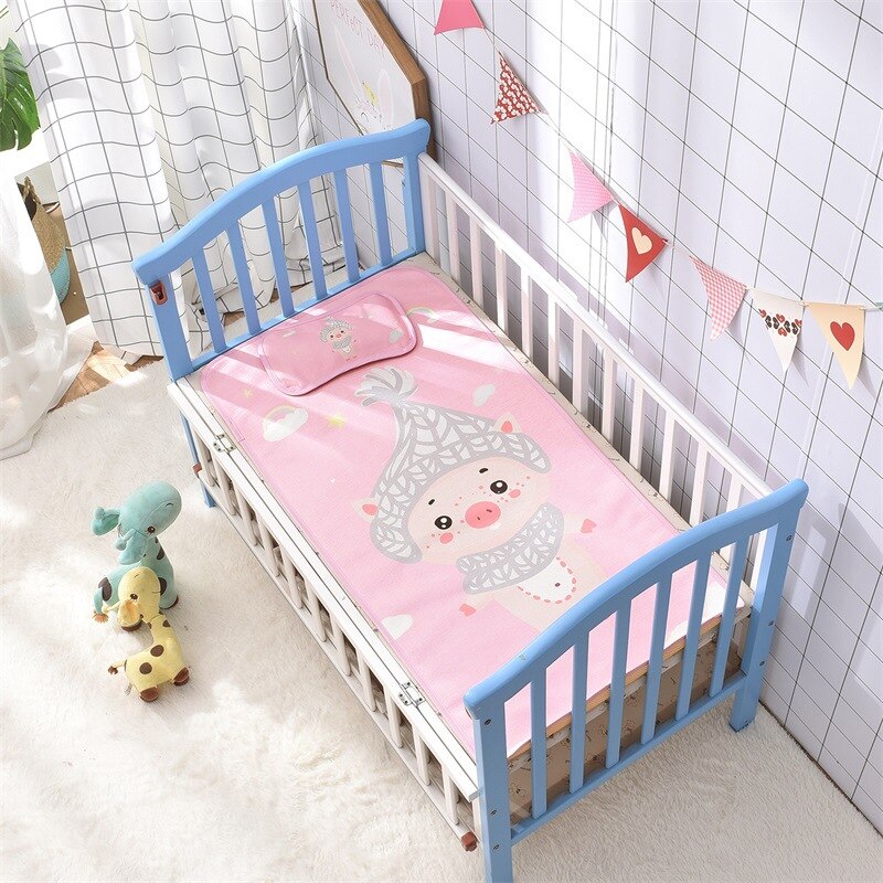 Cartoon Baby Mattresses Summer Cool Sleeping Mat Breathable Mattress Pads Toddler Crib Cot Cozy Nap Pads Infant Bear Bed Mat: F