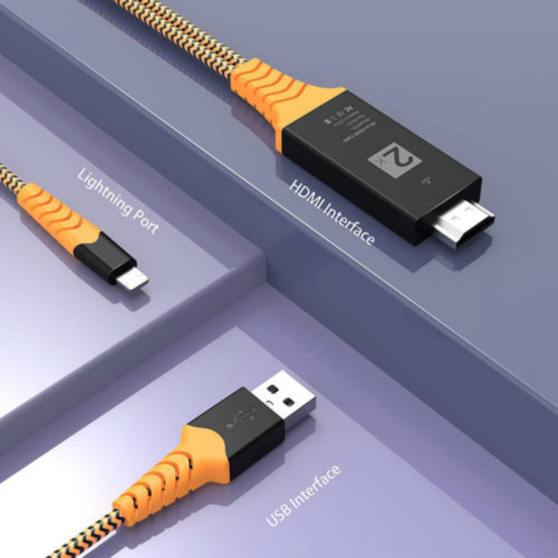 8 Pin 2m Lightning to 1080p HDMI Cable HDTV AV TV Adapter Cord for iPhone 8 X XS Max