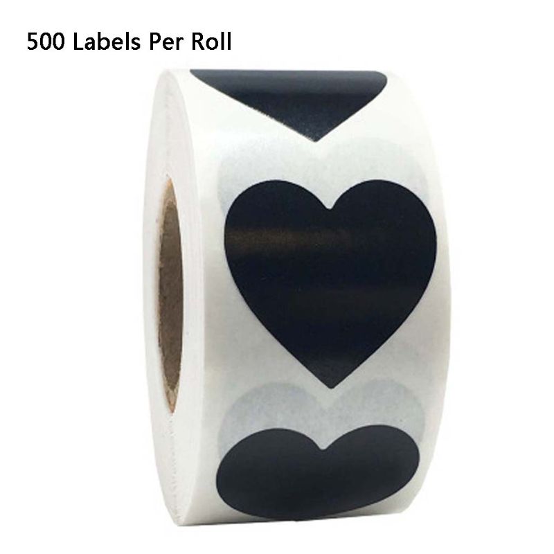 500 stk / rulle 8 farver hjerteformede klistermærker bryllupsemballage håndlavet kuvertforseglingsetiket papirvarer klistermærke: 9
