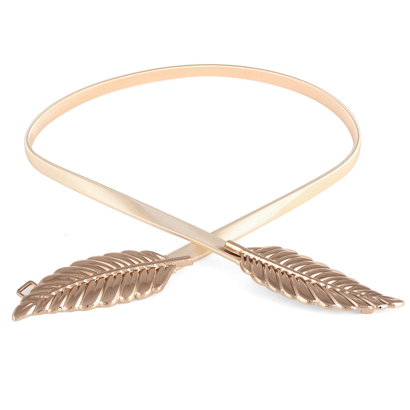 Vrouwen Metalen Vintage Riem Leaf Stijlvolle Gouden Zilveren Bladeren