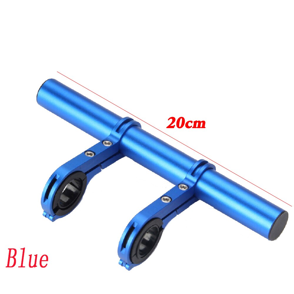 bike handlebar Bike Bicycle Flashlight Holder Handle Bar Front Light Extender Mount Bracket single and doule frame: 20cm Blue