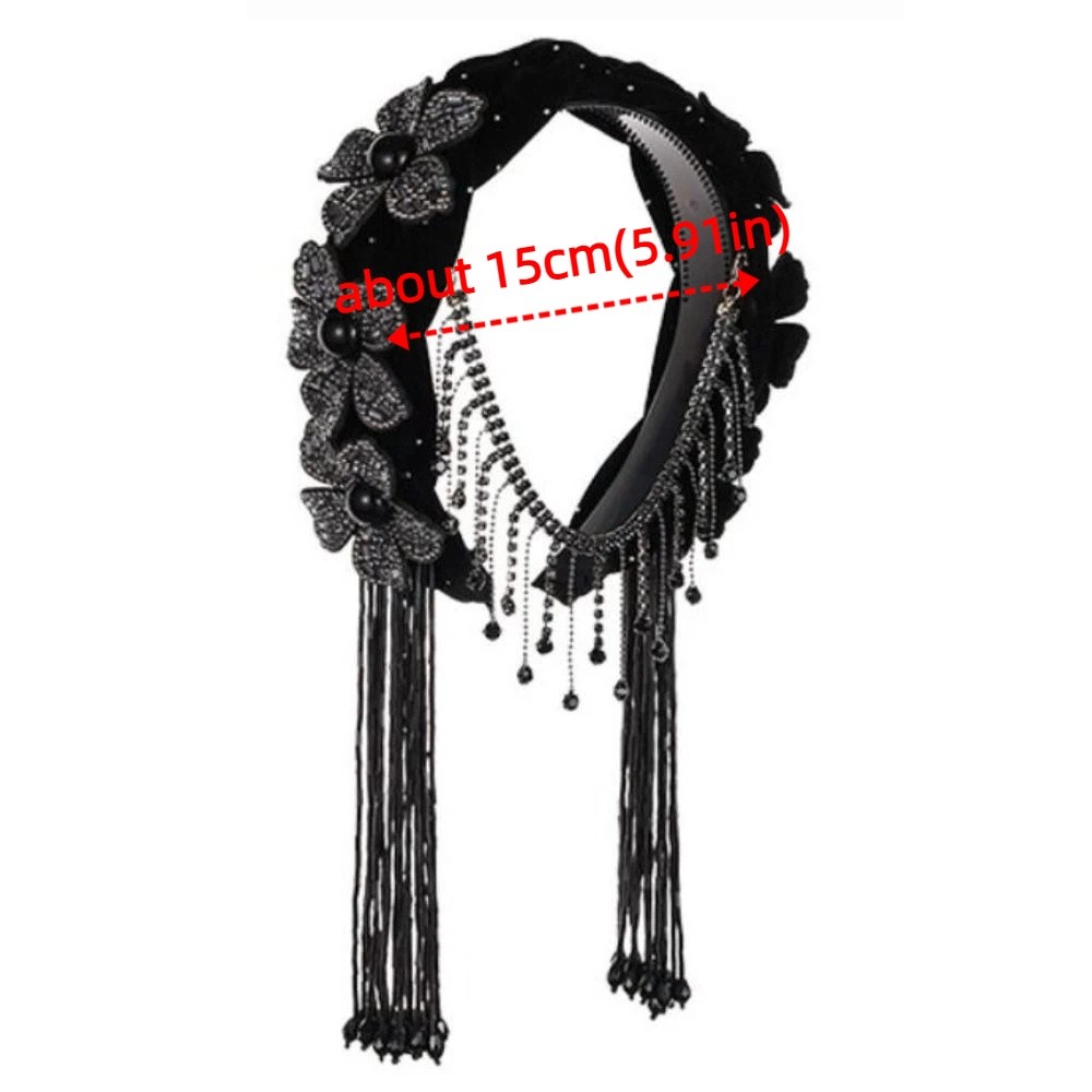 Aro para el pelo de flor trenzada de estilo coreano, Tiara exquisita y dulce para celebración de con borla, diadema de lujo ligera