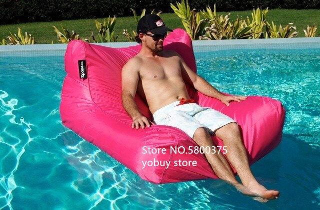 Chaise de sac de haricot flottant de l'eau de grande taille rose, sofa de pouf de natation de flotteur d'été, aucune étiquette ou garnitures