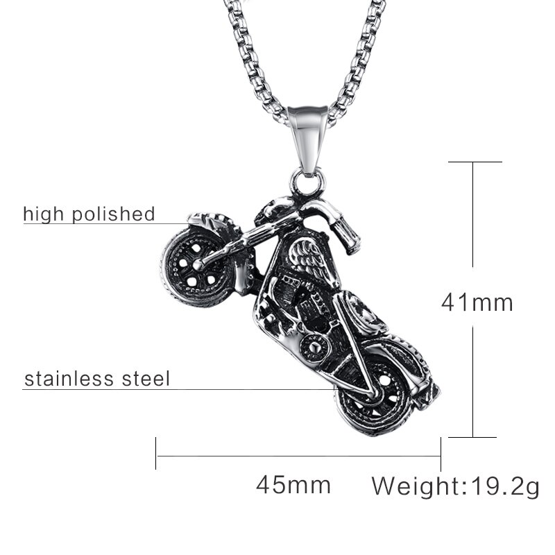 Vintage-gothic-ghost-rider-anhänger aus edelstahl #39 motorrad-anhänger-halskette