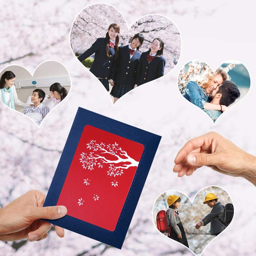 3D Pop-Up Cards Maple Leaf House Birthday Card Anniversary For Girl Kids Wife Postcard Wedding Invitations Greeting Cards