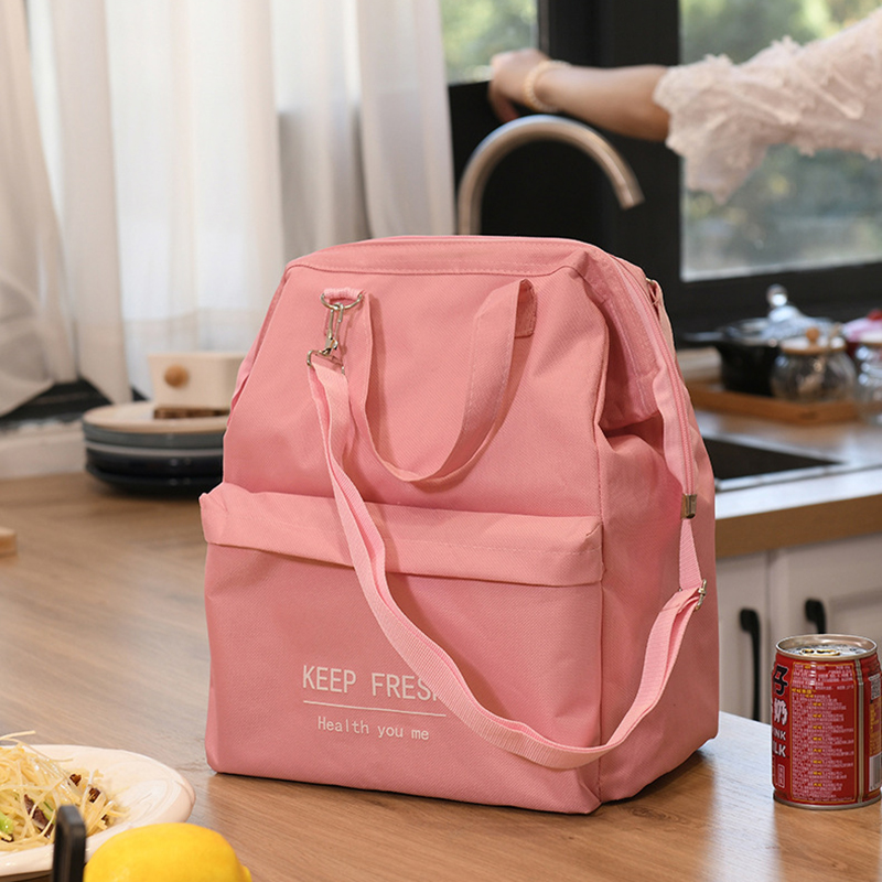 La borsa da pranzo alla moda stampata con lettera portatile mantiene la borsa riutilizzabile termica più fresca isolata con tracolla staccabile