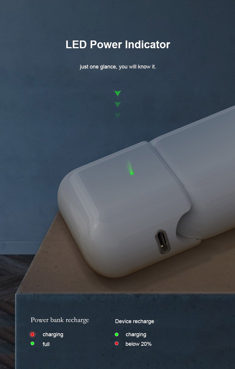 Batterijlader powerbank voor airpods 1 2 min powerbank type c compatibel met iphone powerbank lader voor ipad