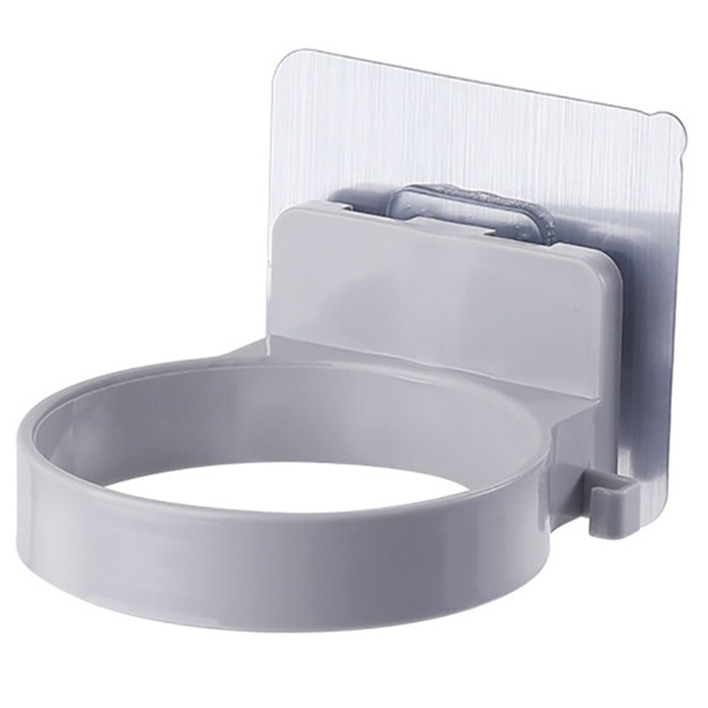 1pc hårfön hållare ställ hållbar väggmonterad badrum hårtork arrangör förvaringshylla badrumstillbehör: 1pc grå