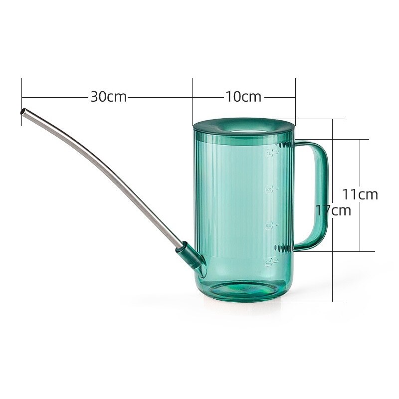 Latas de agua de 1L, de boca larga, macetas de riego de flores, suministros de jardinería, regadera de plantas, verde/gris/marrón