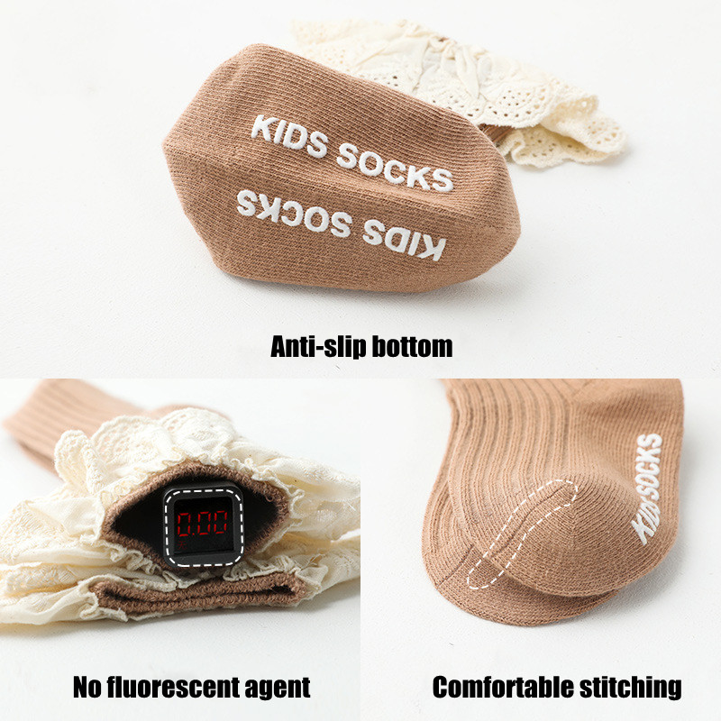 Meisjes Sokken Herfst Lente Anti-Slip Vloer Sokken Warm Streep Plaid School Cartoon Leuke Bloemen Kids Sokken Mode 0 om 3 Jaar Oud