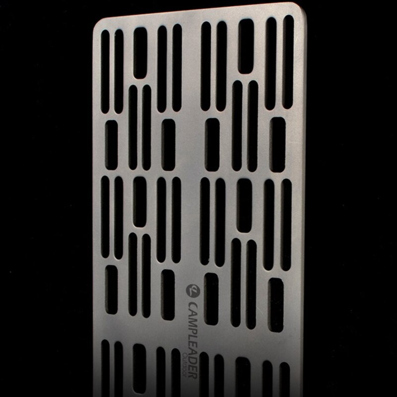 Campleader – plaque de Barbecue de Camping en titane, en métal, Portable, pour pique-nique en plein air (250x110mm)
