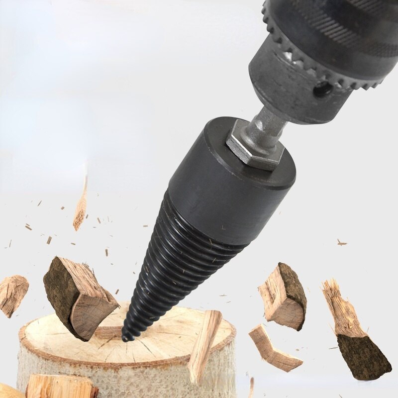 Foret à bois torsadé 32/42mm, foret de séparation pour bois de chauffage, séparateur de bois, cônes de vis, foret carré rond Hexagonal pour perceuse à percussion