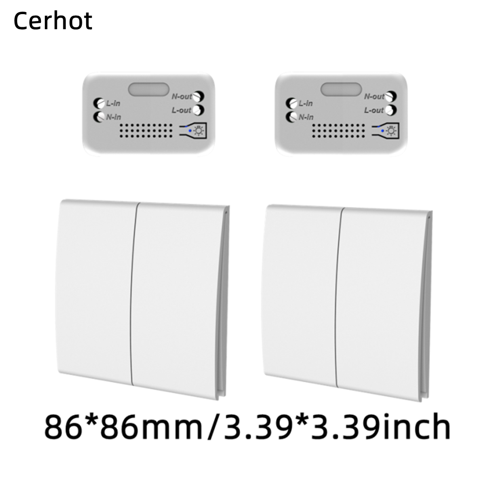 Cerhot interrupteur sans fil auto-alimenté bouton poussoir recevoir relais marche/arrêt interrupteur d'éclairage mural RF pas de batterie pas de câblage interrupteur de lampe à LED: Or