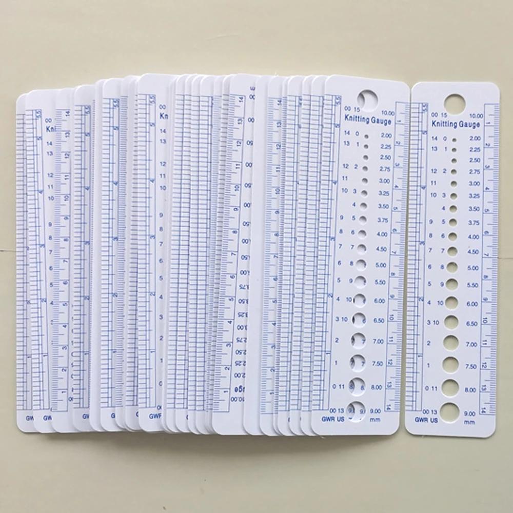 Knitting Tool Needle Gauge Inch Sewing Ruler 2-10mm Size Measuring Accessories