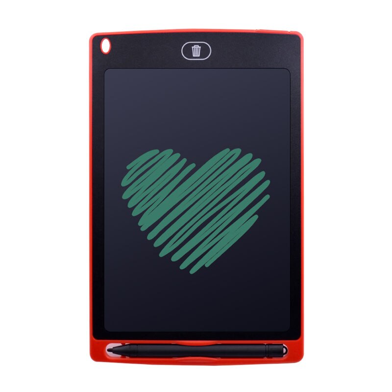 CHIPAL 8.5'' LCD Writing Tablet Digital Graphic Tablet Electronic Handwriting Drawing Pad Paint Board Notepad + Stylus Pen Cell: Red