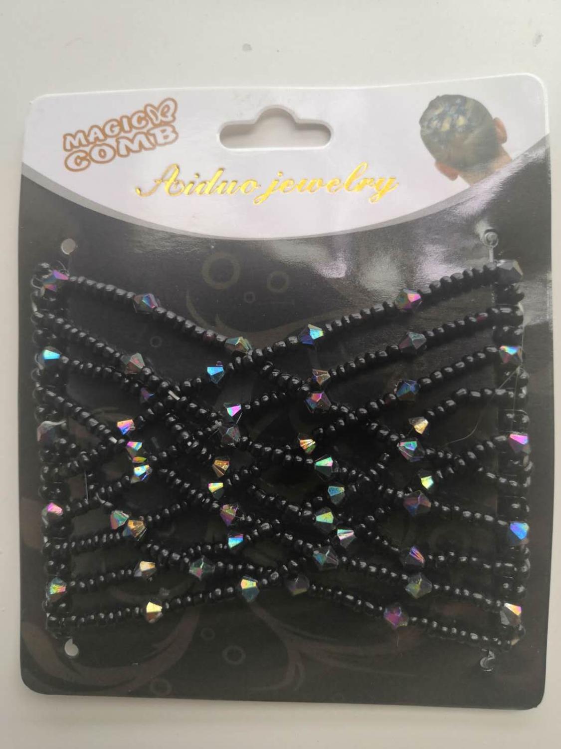 Peigne magique rétro à perles pour femmes, peigne coulissant en métal élastique, accessoires pour cheveux floraux, outil de coiffure, épingle à cheveux pour femmes: 16G