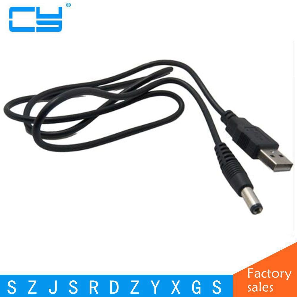 0.8 M Barrel Jack Adapter-USB naar 5.5mm, 5 V USB + DC JACK Kabel Draad (5.5x2.1mm)