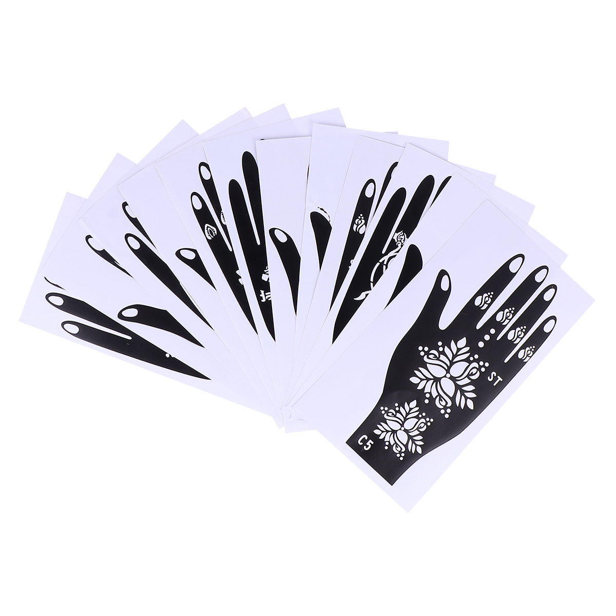 6 Sheets Hollow Tattoos Template Hand Shaped Tattoos Stencils Temporary Template
