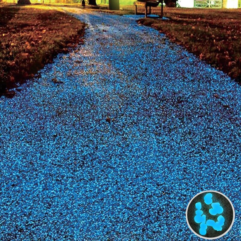 100 Uds brillan en el jardín guijarros piedras brillantes rocas para pasarelas camino de jardín Patio decoración piedras luminosas