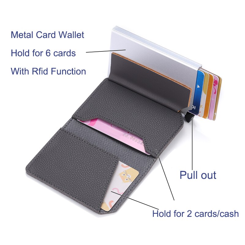 ZOVYVOL Carbon Fiber Anti-theft Card Holder RFID Pop-up Clutch Multi Men and Women Unisex Card Case Multi Smart Wallet