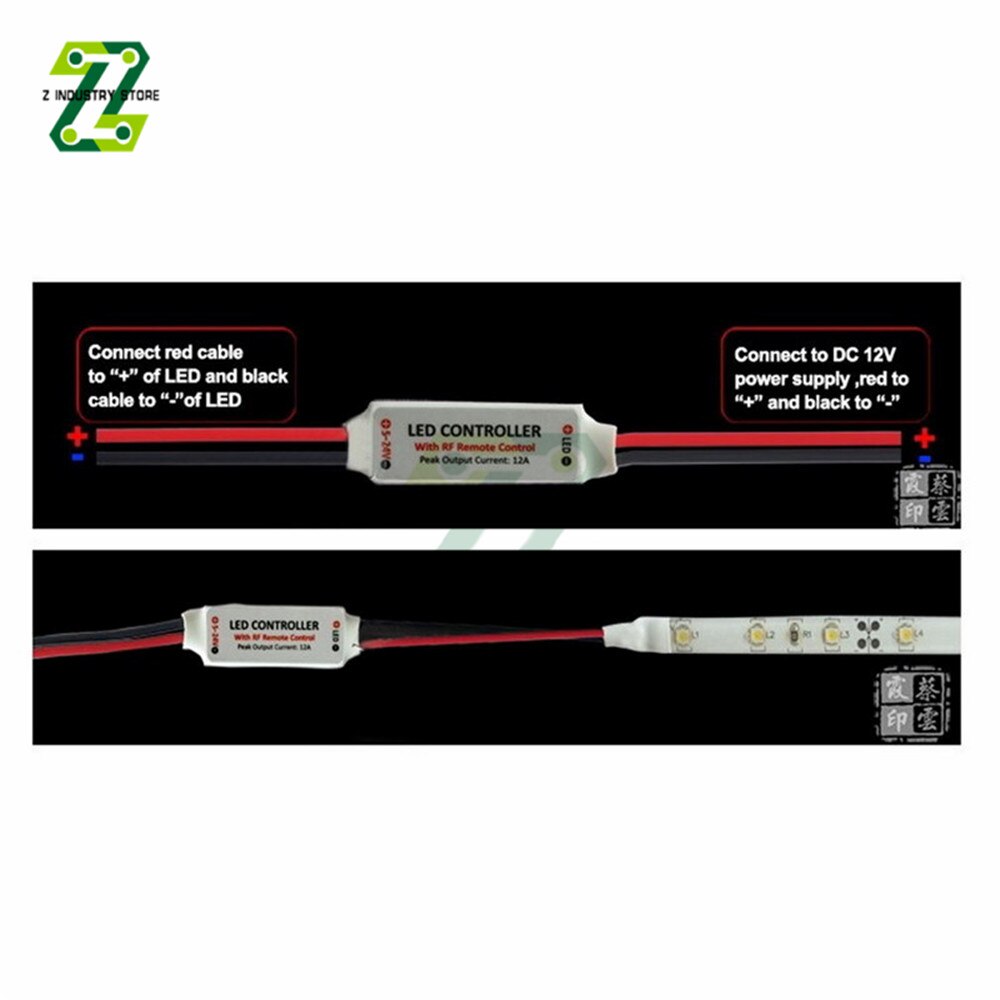 1Set 12V Rf Mini Draadloze Controller Schakelaar Led Dimmer Met Afstandsbediening Schakelaar Mini In-Line Led Licht controller