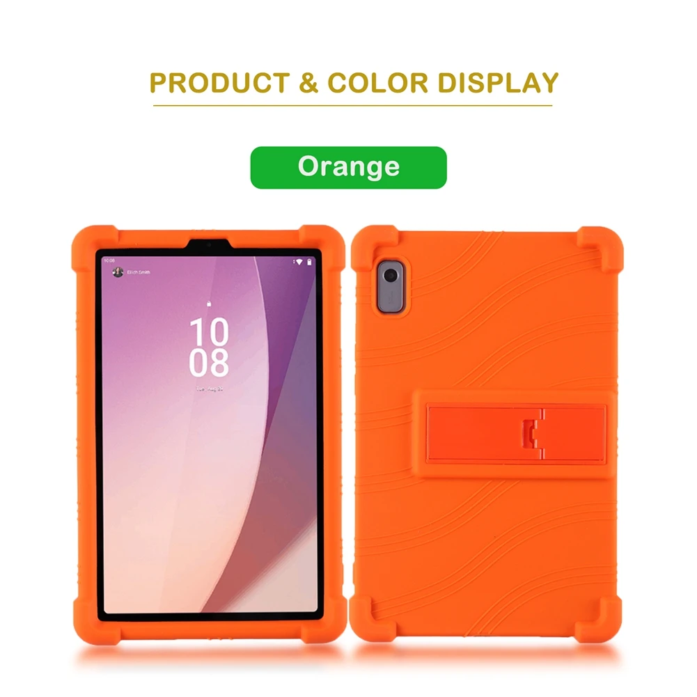 Schutzhülle für lenovo tab  m9 m 9 tb-310fu -310xu 9.0  m9 mit ständer, stoßfeste silikonhülle für kinder-tablets: Orange