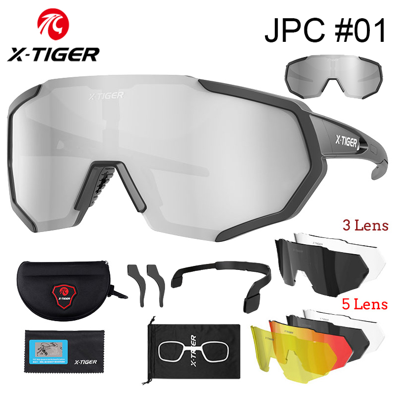 X-TIGER Gepolariseerde lens Fietsbril Racefiets Fietsbrillen Meekleurende zonnebril Sport MTB Mountainbikebril