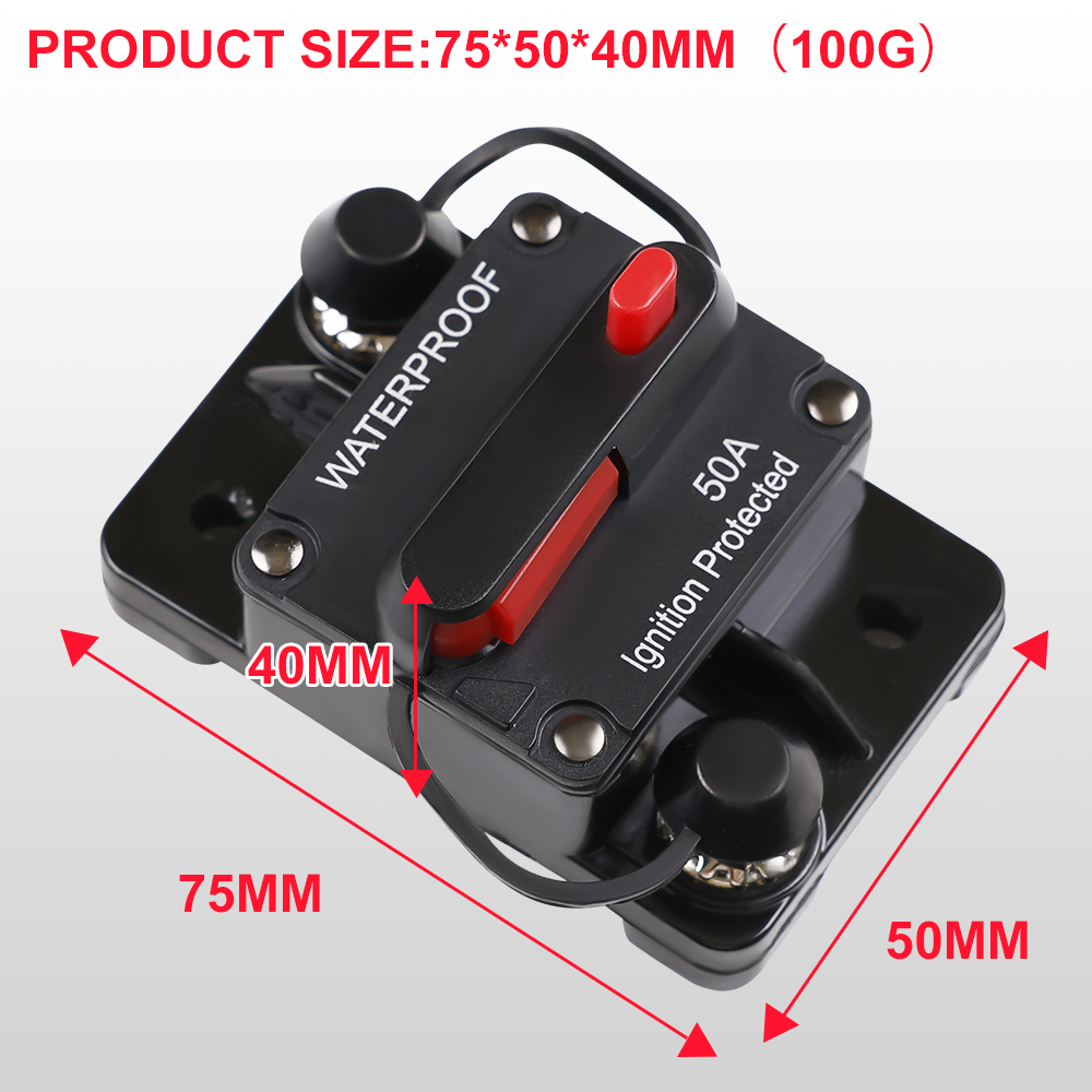 30A-300A Circuit Breaker 12V - 48V DC 12 Volt Circuit Breaker Inline with Manual Reset Waterproof for Marine Boat Trolling Car