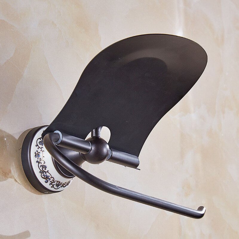 Toilet Paper Holder Porcelain Base Wall Mounted Toilet Tissue Paper Holder Bath Accessory KD750