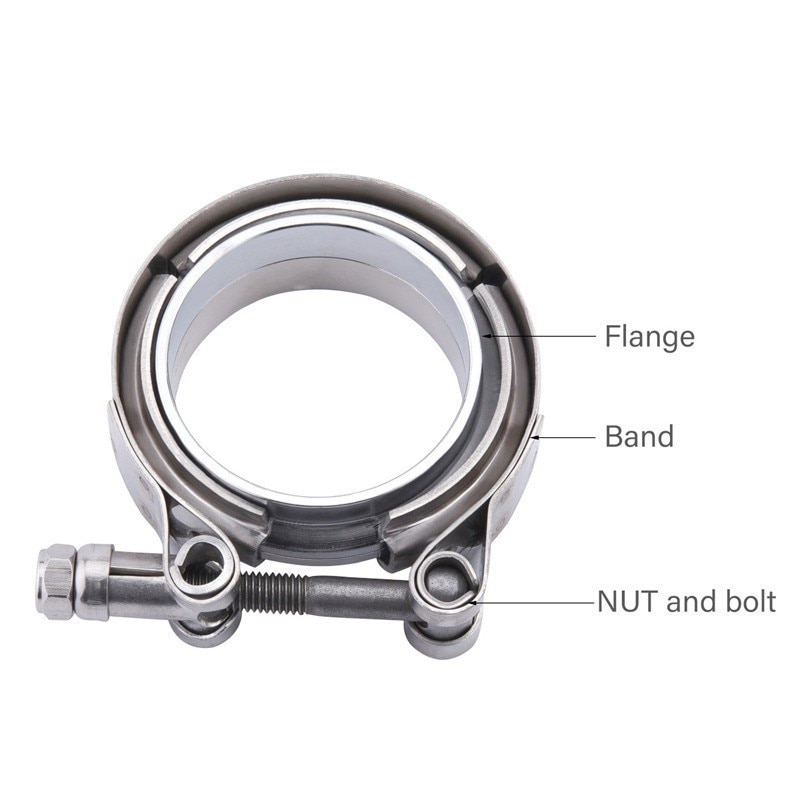 ESPEEDER 2.25Inch Exhaust V Band Clamp Flange Kit Male Female Flange Exhaust Flange Quick Release V Band Clamp