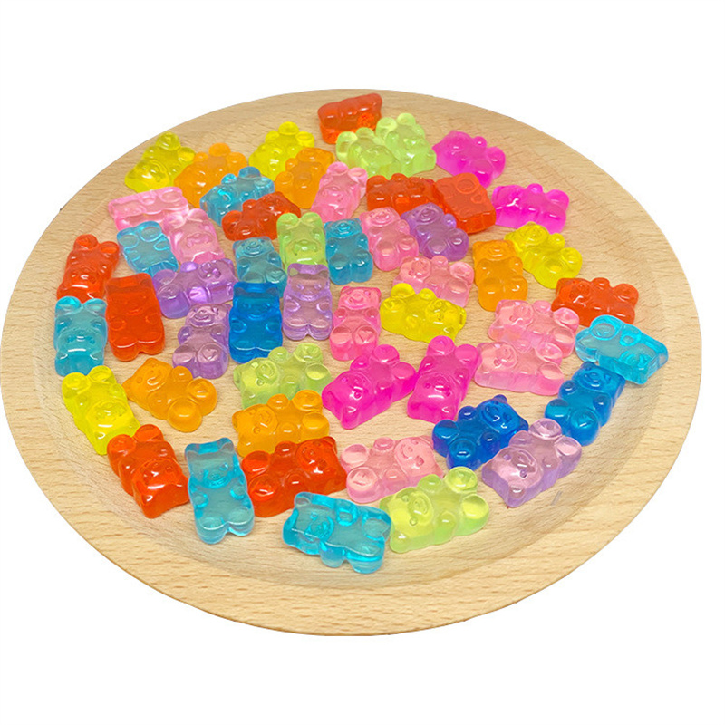10 stk gør-det-selv-harpiks charms slime forsyninger tilføjelser indretning til slimes alle fyldstoffer sød bjørn form telefon cover tilbehør legetøj til børn